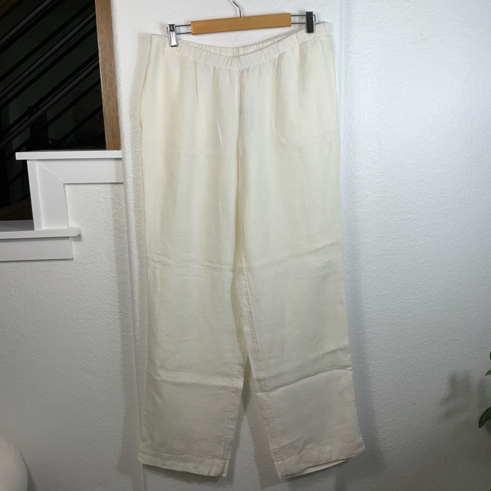 J. Jill Cream Straight-Leg Pants